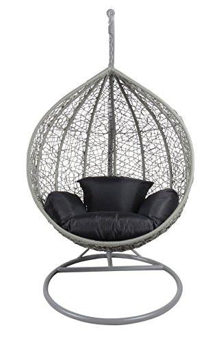 Grey Colour Rattan Swing Chair Outdoor Garden Patio Hanging Wicker Weave Furniture