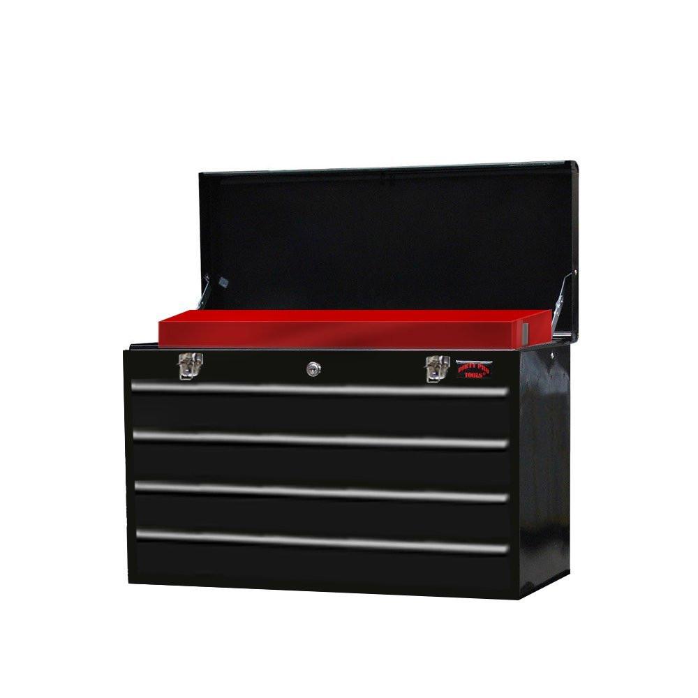 Large 4 Drawer Tool Box Lightweight Chest With Key Lock And US Ball Bearing Slides Drawers Portable