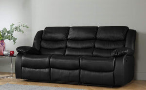 Black Recliner Sofa Leather bonded Reclining Lazyboy Sofa Suite Sofas Chair 3 2 or 1