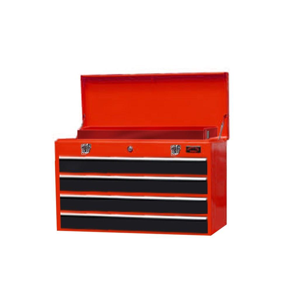 Large 4 Drawer Tool Box Lightweight Chest With Key Lock And US Ball Bearing Slides Drawers Portable