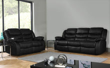 Load image into Gallery viewer, Black Recliner Sofa Leather bonded Reclining Lazyboy Sofa Suite Sofas Chair 3 2 or 1