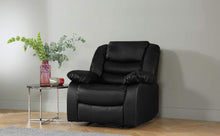 Load image into Gallery viewer, Black Recliner Sofa Leather bonded Reclining Lazyboy Sofa Suite Sofas Chair 3 2 or 1