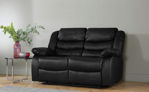 Black Recliner Sofa Leather bonded Reclining Lazyboy Sofa Suite Sofas Chair 3 2 or 1