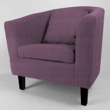 Load image into Gallery viewer, Linen Fabric Tub Chair Armchair for Living Room Dining Office Reception Faux