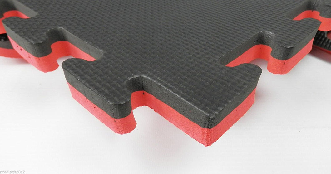 40mm Thick Eva Interlocking Floor Mats Gym Judo Exercise Martial Arts Sports Boxing Black-Red