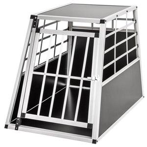 Aluminium Dog Pet Cage Transport Crate Car Travel Carrier Box Pet Kennel Carrier ((Large 65*91*70cm))