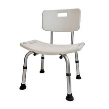 Load image into Gallery viewer, Shower Chair Shower Stool Adjustable Height With Angles Legs And Backrest Bath Seat