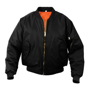 US Ma-1 Bomber Jacket Ma1 Flight Combat Biker Army Security Doorman Harrington (X-Small, Black)