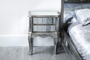 French Inspire Bedroom Bedside Cabinet 2 Drawer Retro