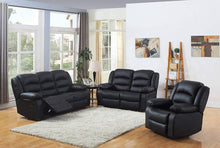 Load image into Gallery viewer, Black Recliner Sofa Leather bonded Reclining Lazyboy Sofa Suite Sofas Chair 3 2 or 1