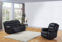 Load image into Gallery viewer, Black Recliner Sofa Leather bonded Reclining Lazyboy Sofa Suite Sofas Chair 3 2 or 1