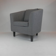 Load image into Gallery viewer, Linen Fabric Tub Chair Armchair for Living Room Dining Office Reception Faux