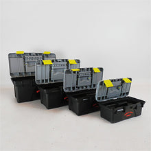 Load image into Gallery viewer, 4pcs Large Plastic Tool Box Chest Set Lockable Removable Storage Compartments