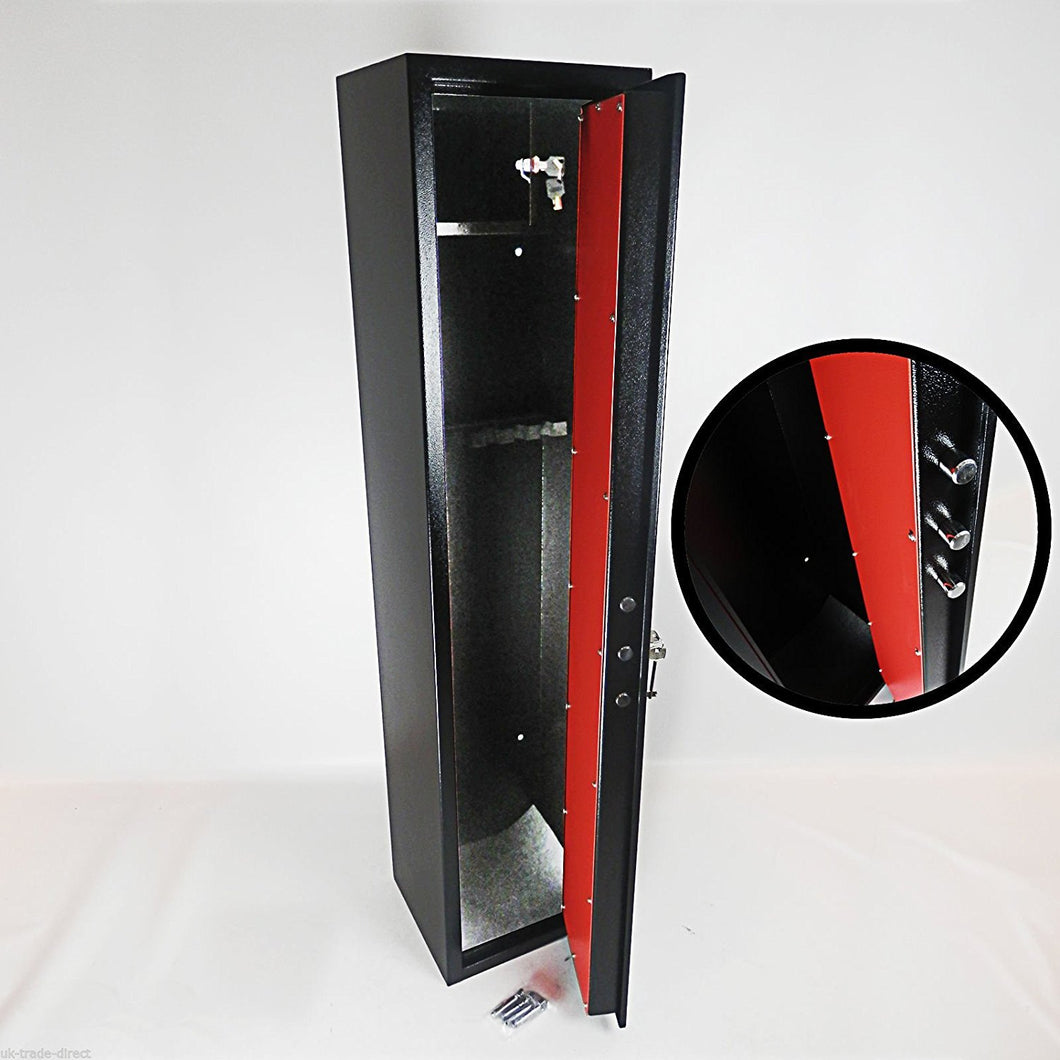 6 GUN CABINET DELUX MODEL 1500mm High WITH VAULT LOCKING DOOR AND BUILT IN AMMO SAFE BOX