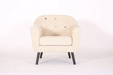 Load image into Gallery viewer, Retro Designer Accent Curved Fabric Linen Tub Chair Armchair Sofa for Living Room Dining Reception chair