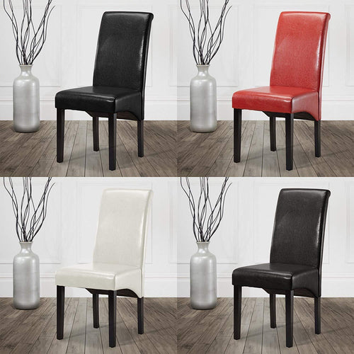 2 x Faux Leather Dining Chair High back for Living Room Office Reception