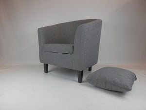 Linen Fabric Tub Chair Armchair for Living Room Dining Office Reception Faux