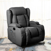 Load image into Gallery viewer, D PRO T 10 IN 1 WINGED LEATHER RECLINER CHAIR ROCKING MASSAGE SWIVEL HEATED GAMING ARMCHAIR