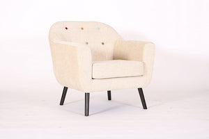 Retro Designer Accent Curved Fabric Linen Tub Chair Armchair Sofa for Living Room Dining Reception chair