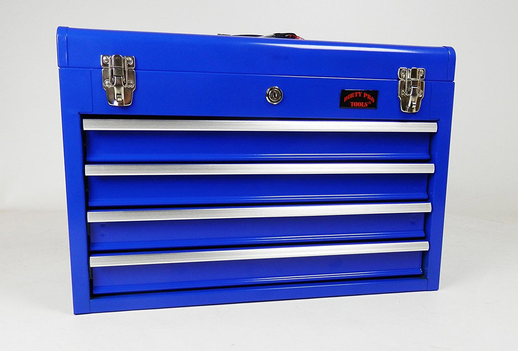 Large 4 Drawer Tool Box Lightweight Chest With Key Lock And US Ball Bearing Slides Drawers Portable