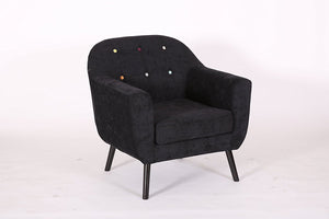 Retro Designer Accent Curved Fabric Linen Tub Chair Armchair Sofa for Living Room Dining Reception chair