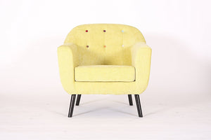 Retro Designer Accent Curved Fabric Linen Tub Chair Armchair Sofa for Living Room Dining Reception chair