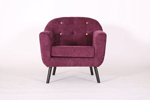 Retro Designer Accent Curved Fabric Linen Tub Chair Armchair Sofa for Living Room Dining Reception chair