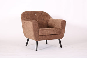 Retro Designer Accent Curved Fabric Linen Tub Chair Armchair Sofa for Living Room Dining Reception chair