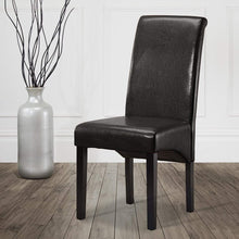 Load image into Gallery viewer, 2 x Faux Leather Dining Chair High back for Living Room Office Reception