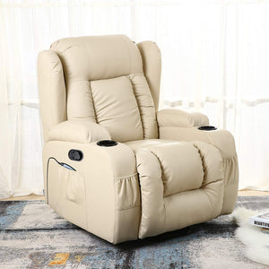 D PRO T 10 IN 1 WINGED LEATHER RECLINER CHAIR ROCKING MASSAGE SWIVEL HEATED GAMING ARMCHAIR