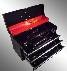 Large 3 Drawer Tool Chest Portable Toolbox Key Lock With US Ball Bearing Slides With Drawer Divider