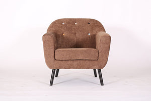 Retro Designer Accent Curved Fabric Linen Tub Chair Armchair Sofa for Living Room Dining Reception chair