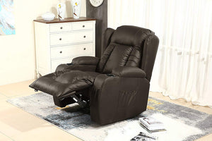 D PRO T 10 IN 1 WINGED LEATHER RECLINER CHAIR ROCKING MASSAGE SWIVEL HEATED GAMING ARMCHAIR