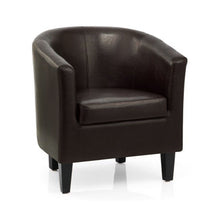 Load image into Gallery viewer, Faux Leather Tub Chair WITH CUSHION Armchair for Living Room Dining Office Reception Bonded