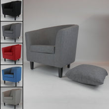 Load image into Gallery viewer, Linen Fabric Tub Chair Armchair for Living Room Dining Office Reception Faux