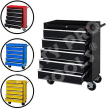 Load image into Gallery viewer, Large 5 Drawer Rollcab Garage Professional Tool Chest Box With US Ball Bearing Slides Drawers
